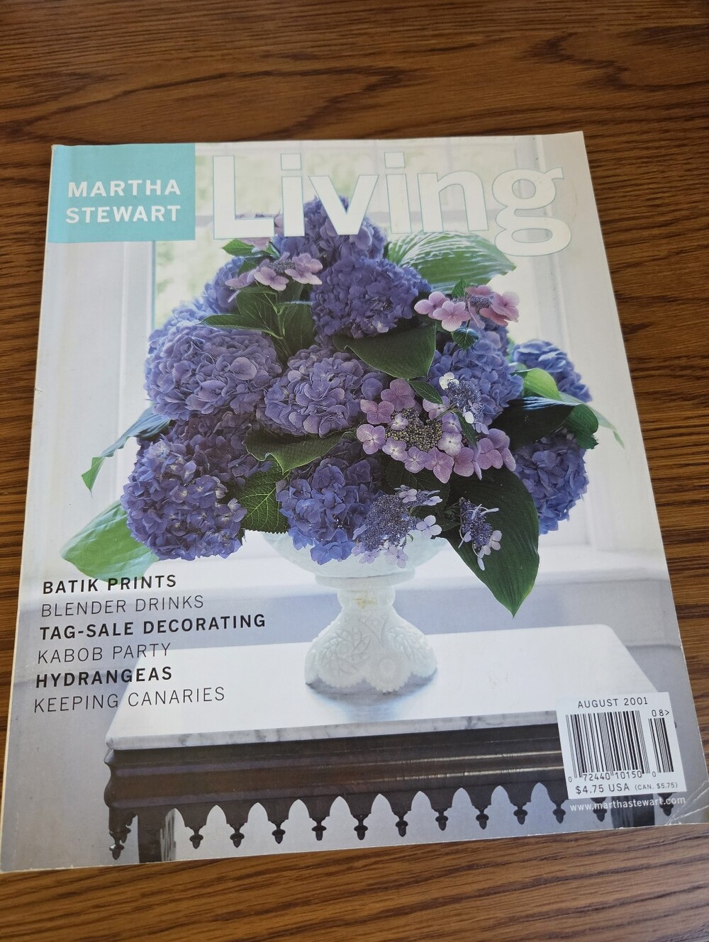 Martha Stewart Living Magazine, August 2001.